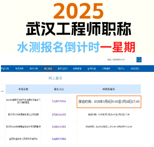 2025武漢工程師職稱水測報(bào)名倒計(jì)時(shí)一星期！